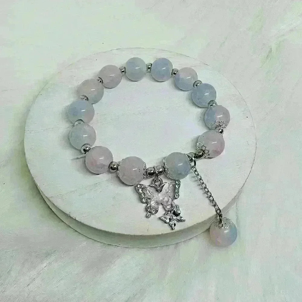 Girls Butterfly Beaded Bracelet - Picture 2 of 6